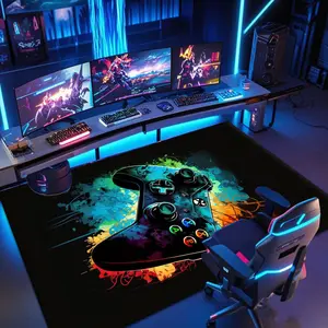 Game Controller Pattern Floor Mat, Creative Gamepad Pattern Area Rug, Decorative Carpet for Home Living Room Bedroom, Vanity Decor Accessories