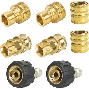 Washer Adapter Set, Quick Disconnect Kit With M22 Metric Male Thread Quick Connector, M22 Swivel to 3/8'' Quick Connect, 3/4" to Quick Release, 8 pack