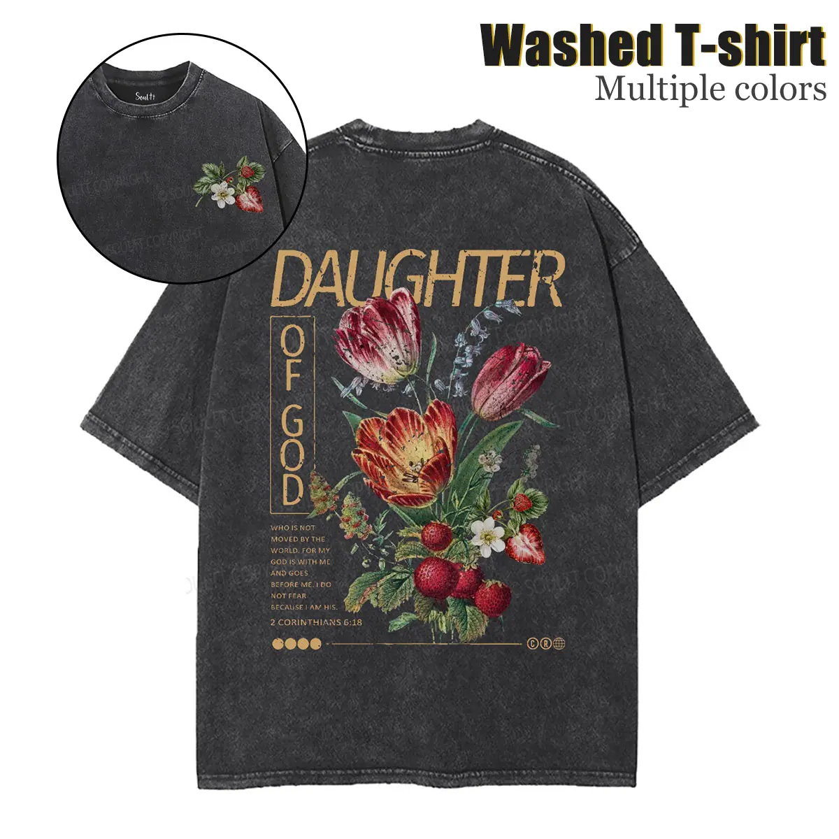 Daughter Of God Double Sided Washed Christian T-shirt