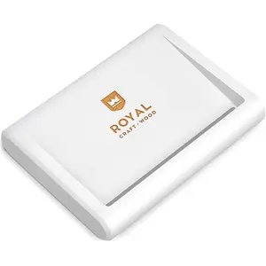 Royal Craft Wood Bamboo Soap Dish, Soap Dish with Slanted Waterfall Design, Bathroom and Shower Soap Holder, Self Draining Kitchen Soap Tray (1 Piece, White)