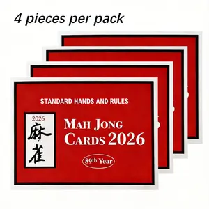 2026 Large Print Mah Jongg Cards, 89th Year Standard Hands and Rules, 4pcs Waterproof American Mahjong Score Cards, Easy to Read Holiday Gift for Mom Grandma, Board Game Accessories, Family Game Night, Summer Decor