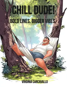 Chill Dude! Volume 2: Bold Lines Bigger Vibes by Virginia Carcavallo - Modern Coloring Book for Stress Relief & Creative Reset - Gifts for Men Women & LGBTQ+ Adults - 60 Unique Illustrations for Relaxation & Creativity
