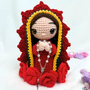 Handmade Crochet Virgin Mary Doll Our Lady of Guadalupe Catholic Gift Religious Amigurumi Mary Figurine Christian Prayer Doll Catholic Decor Handmade Religious Gift