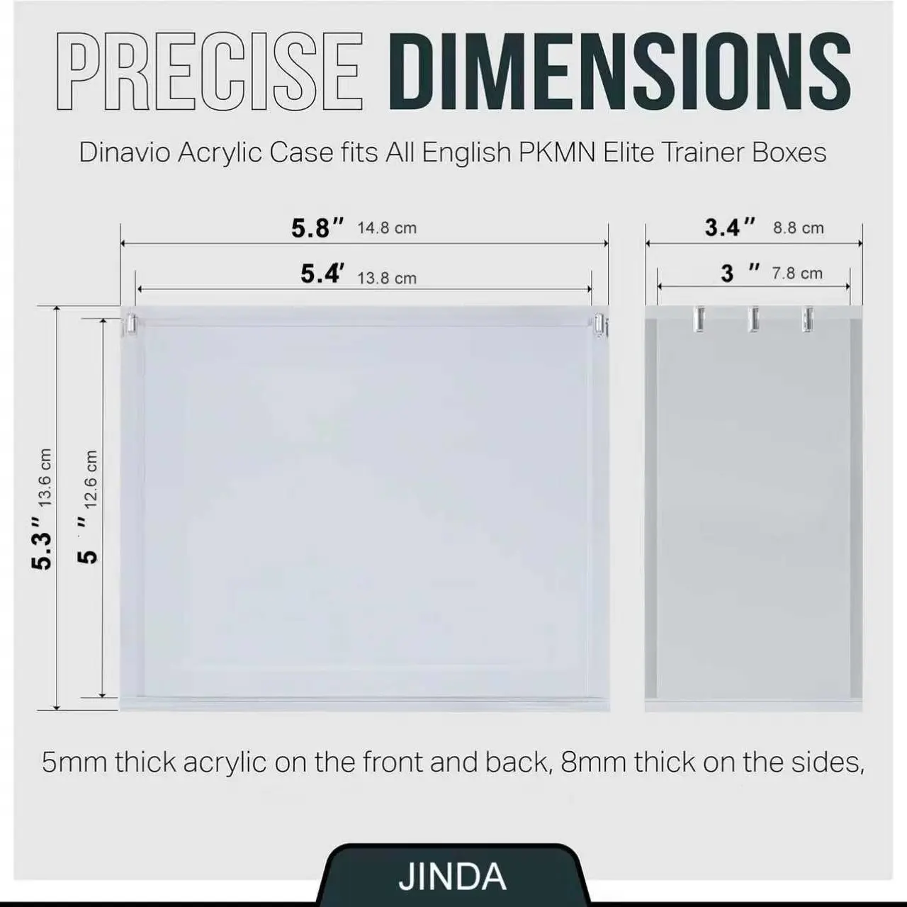5.4x3x5 in (13.8x7.8x12.6) cm