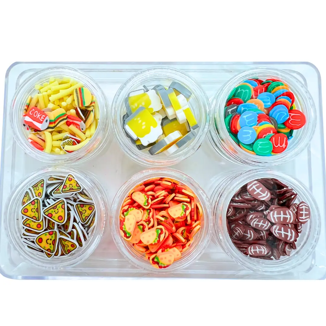 Football And Food Combo Set of Polymer Clay Pieces