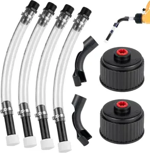 Gas Cans Hose Kit, 4 Racing Vp  Jug Hoses with 2 benders and 2 caps, Racing Jugs Hose Quick Fill Spout Replacement, for Gas Cans, Racing Vp  Jug and 5/5.5 Gallon Jugs