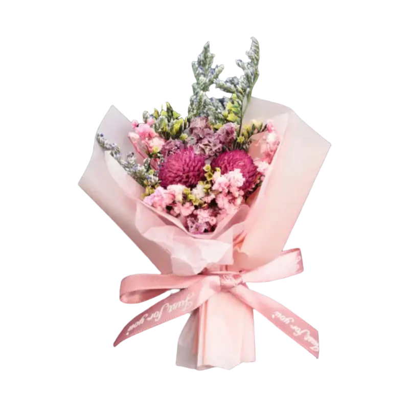 Baby Pink Mini Bouquet - Elegant Floral Arrangement with Assorted Flowers and Greenery decorative  bouquet