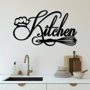 1 pc Rustic Design Metal Kitchen Sign - Farmhouse Wall Decor for Home, Kitchen or Restaurant - 12 x 6.69 Inch (Classic Style)