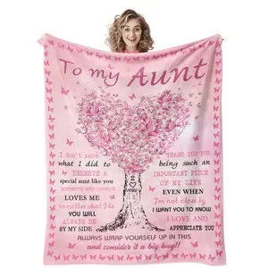 Aunt Gifts, Aunt Birthday Gift Blanket, Auntie Gift Ideas, Best Aunts Ever Gifts, Christmas/Anniversary Birthday Gifts for Aunts/Auntie Women from Niece Nephew Throw Blanket 60"X50"