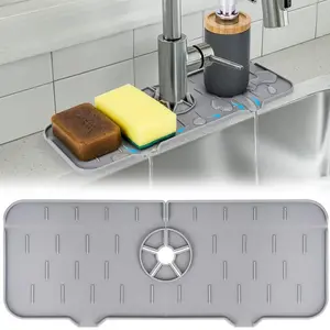 Silicone Sink Drain Mat, 1/2 Counts Kitchen Sink Splash Guard, Sink Drain Mat for Kitchen Bathroom, Kitchen Accessories