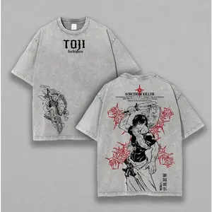 Vintage Toji Fushiguro Shirt Jujutsu Kaisen Anime Tee Sorcerer Killer Graphic Shirt JJK Manga Streetwear Otaku Gift For Anime Fans