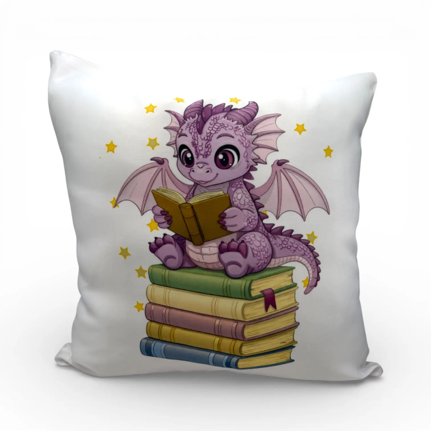 Bookish Dragon Cozy 13x13 in Pillow Case - Book Lover Reading Nook Room Decor, Multiple Options Bookish Dragon Cozy 13x13 in Pillow Case - Book Lover Reading Nook Room Decor, Multiple Options