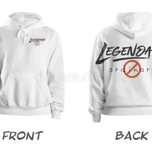 LNO HOODIES Legendary Not Ordinary White Hoodie with Front & Back Design Original Colors Authentic Style Iconic Merchandise