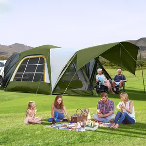 Naudacaa 10x10ft Auto Pop-Up SUV Tent for 6 Person Camping 4-Season Waterproof Car Tent with Screen Room & Awning 210D Oxford Fabric Easy Setup