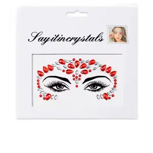 Cute Pink Girls Face Gem Sticker Butterfly Eyeliner Rhinestones Temporary Beauty Products for Stage Performance Dance Eye