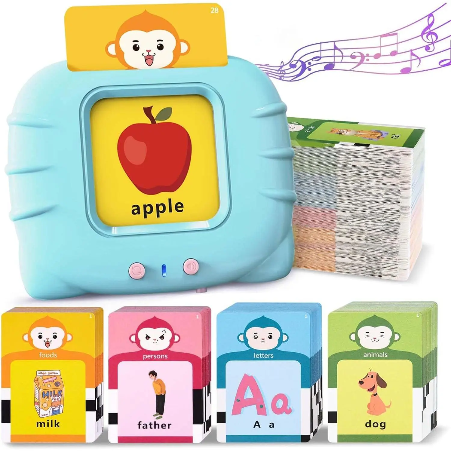 X-ITC43 Rechargeable Battery Lightweight 296 Sight Words Talking Flash Cards, Pocket Speech Toy for Speech Development, Sensory Therapy, Montessori Learning, 1-6 Year Olds, Birthday Gifts for Boys & Girls, Birthdays