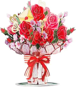 Mother's Day Pop-Up Flower Bouquet Card – Heartfelt 3D Pop-Up Card for Mom, Mother's Day Card with Special Keepsake Bouquet Gift, a Unique and Loving Gift for Mom, Wife, Grandma
