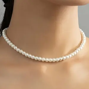 Women's French Classic Synthetic Pearl Necklace - Versatile Fashion Accessory for Ball Parties