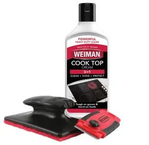 Cooktop and Stove Top Cleaner Kit - Glass Cook Top Cleaner and Polish 10 oz. Scrubbing Pad, Cleaning Tool, Razor, Scraper