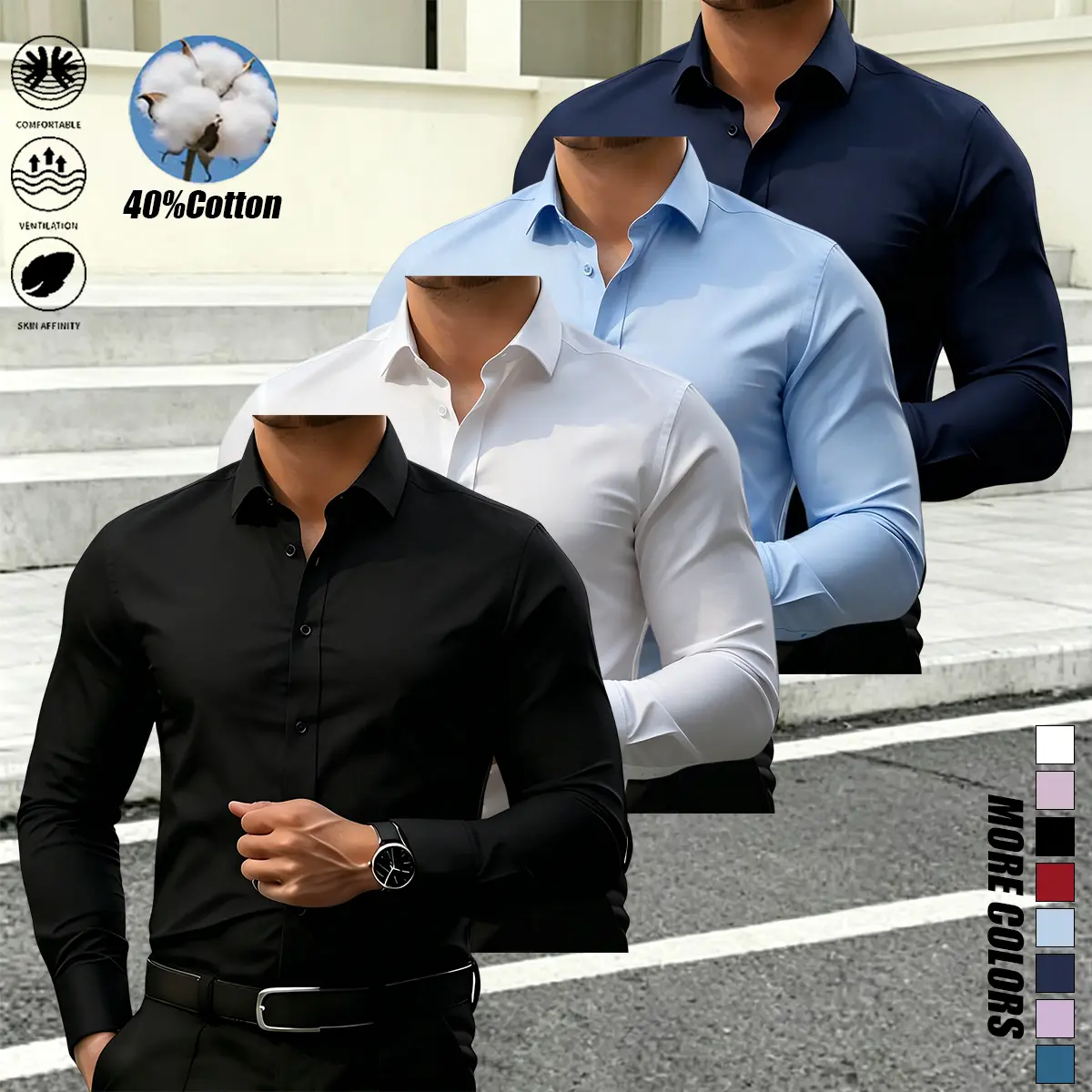 Black - White - Light Blue - Dark Blue