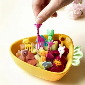 50pcs/set whimsical animal high quality fruit forks - durable ABS material, reusable dessert forks, Christmas cutlery, Christmas party dessert forks, winter cutlery set, perfect for winter, new year, Easter room decoration