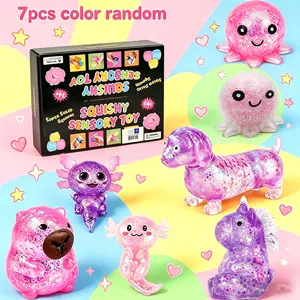 7 Cute Animal Squeezing Toys, Party Gifts, Soft and Cute Animal Toys, Birthday Gift Bag Fillers, Candy Bag Fillers, Classroom Prizes, Easter Basket Fillers, Multiple Styles - Random Colors
