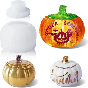 Pumpkin Jar Resin Molds, Rounded Halloween Epoxy Resin Molds, Pumpkin Storage Box Silicone Molds for Resin Art, Candle Jar, Autumn Decor, Halloween Decor, Jewelry Trinket Container - LET'S RESIN