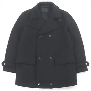 Pre-owned SALVATORE FERRAGAMO Wool Small Leather Goods 100% Virgin Pea Coat