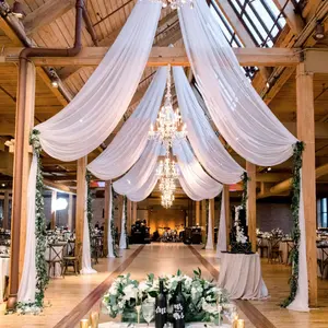 Solid Color Wedding Arch Decor, 2 Counts/set Breathable Translucent Background Window Scarf Curtains, Wedding Arch Decor for Home Living Room, Wall Hanging Backdrop, Wedding Arch Cover