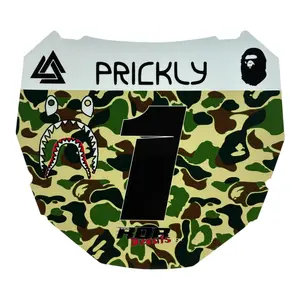 ODI Style Front Number Plate Decal — Green Designer Camo