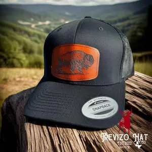 American Bison/Buffalo Leather Patch Hat