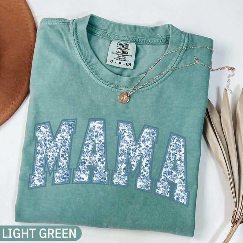 Comfort Colors Mama T-Shirt, Toile Floral Mama TShirt, Pregnancy Announcement Boy, Mom Life Tee, Cute Mom Mothers Day Gift, New Mom TShirt