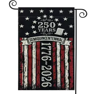 250 anniversary usa flag，250th Anniversary USA Patriotic Double-Sided Banner garden flag，Double-Sided Burlap, 1776-2026 Semiquincentennial Commemorative, Suitable for Outdoor Lawn Decor