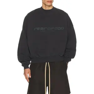 Fear of God ESSENTIALS Cropped Relaxed Sweatshirt in Vintage Black