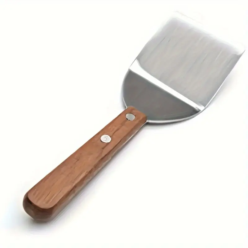 1pc, Brownie Spatula, Metal Brownie Spatula, Brownie Spatula With Wooden Handle, Cheese Shove, Stainless Steel Pizza Shovel, Spatula For Cake Pizaa, Baking Spatula, Baking Tools, Pastry Decorating Tools