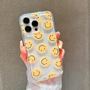 Cute Smile Face Pattern Phone Case, Anti-drop Phone Case, Decorative Phone Protector Cover Compatible with iPhone Series