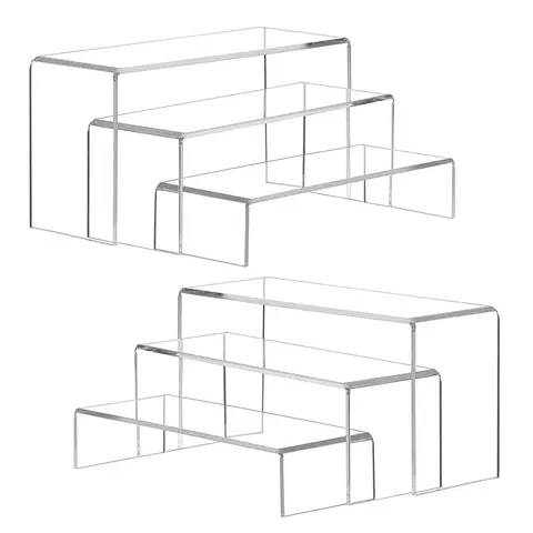Acrylic Display Rack, Assorted Size Clear Desktop Display Rack, Display Risers Stand for Jewelry, Toy, Cupcake, Collectibles and Ornaments, Home Organizer, Shelf, Storage, Hold, Acrylic Display Stands
