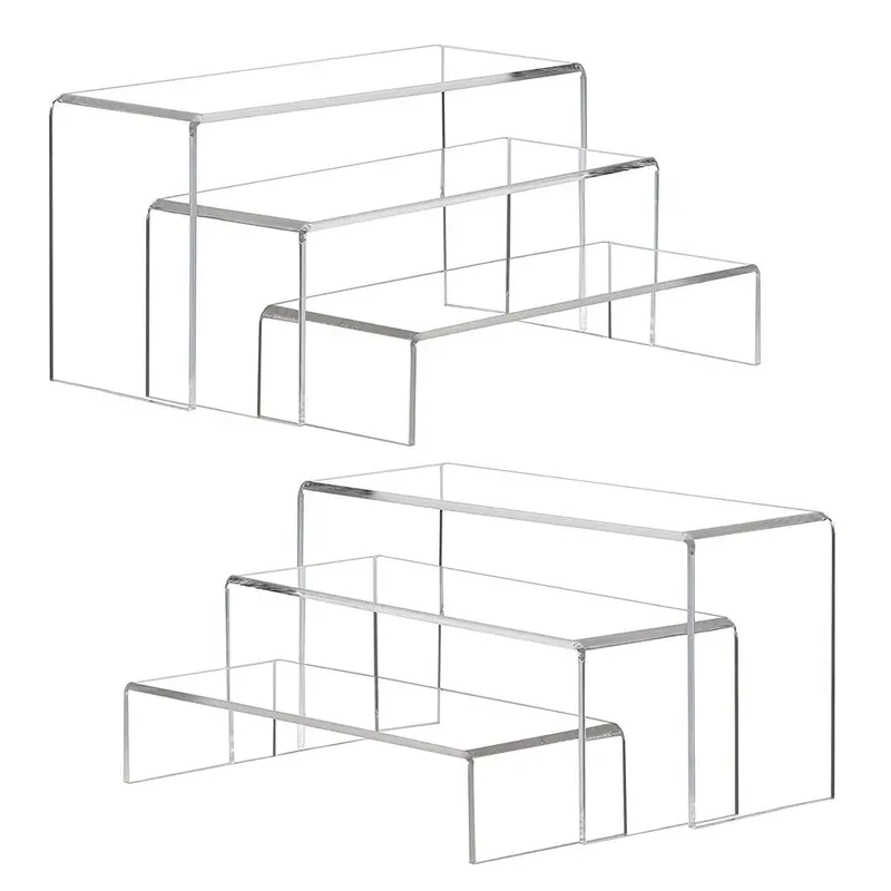 Acrylic Display Rack, Assorted Size Clear Desktop Display Rack, Display Risers Stand for Jewelry, Toy, Cupcake, Collectibles and Ornaments, Home Organizer, Shelf, Storage, Hold, Acrylic Display Stands