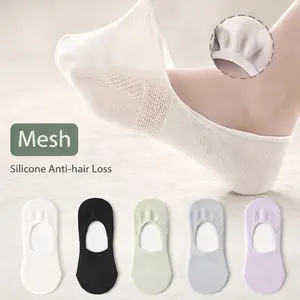 5 Pairs Pack Viral No Show Socks for Women Stay On All Day – Invisible Liner Socks with Silicone Heel Grip, Breathable Mesh Ultra Thin Comfort Fit, Perfect for Sneakers Flats Loafers, Summer Everyday Essentials no-show calcetines cómodos cozy