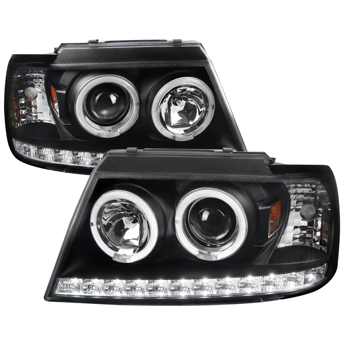 2002-2005 Explorer Dual Halo Projector Headlight Assemblies (Matte Black Housing/Clear Lens) 2002-2005 Explorer Dual Halo Projector Headlight Assemblies (Matte Black Housing/Clear Lens)