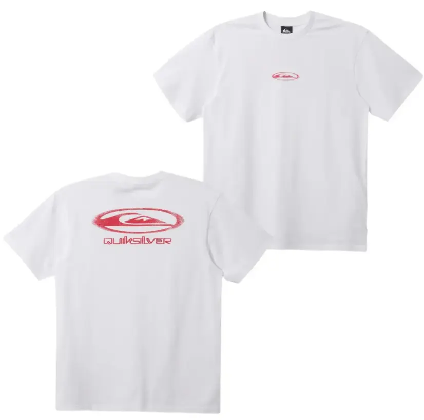 Quiksilver Spaced T-Shirt, Featuring Retro Red Oval Logo Front and Back, Soft Cotton Fabric, Unisex Fit for Men and Women, Ideal for Surfwear Fans T-shirt, Hoodie and Sweatshirt