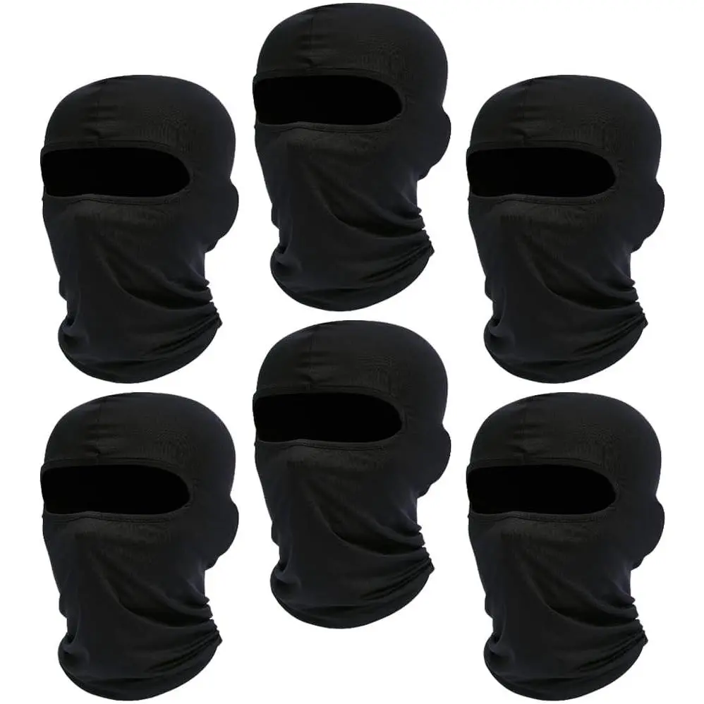 6-Pack Ice Silk UV Protection Balaclavas, Multi-Use Headwear for Motorcycle/Automotive Outdoor Use - Includes Ski Mask, Bandana, Beanie, Headband, Hairband, Wristband (Yoga Compatible)