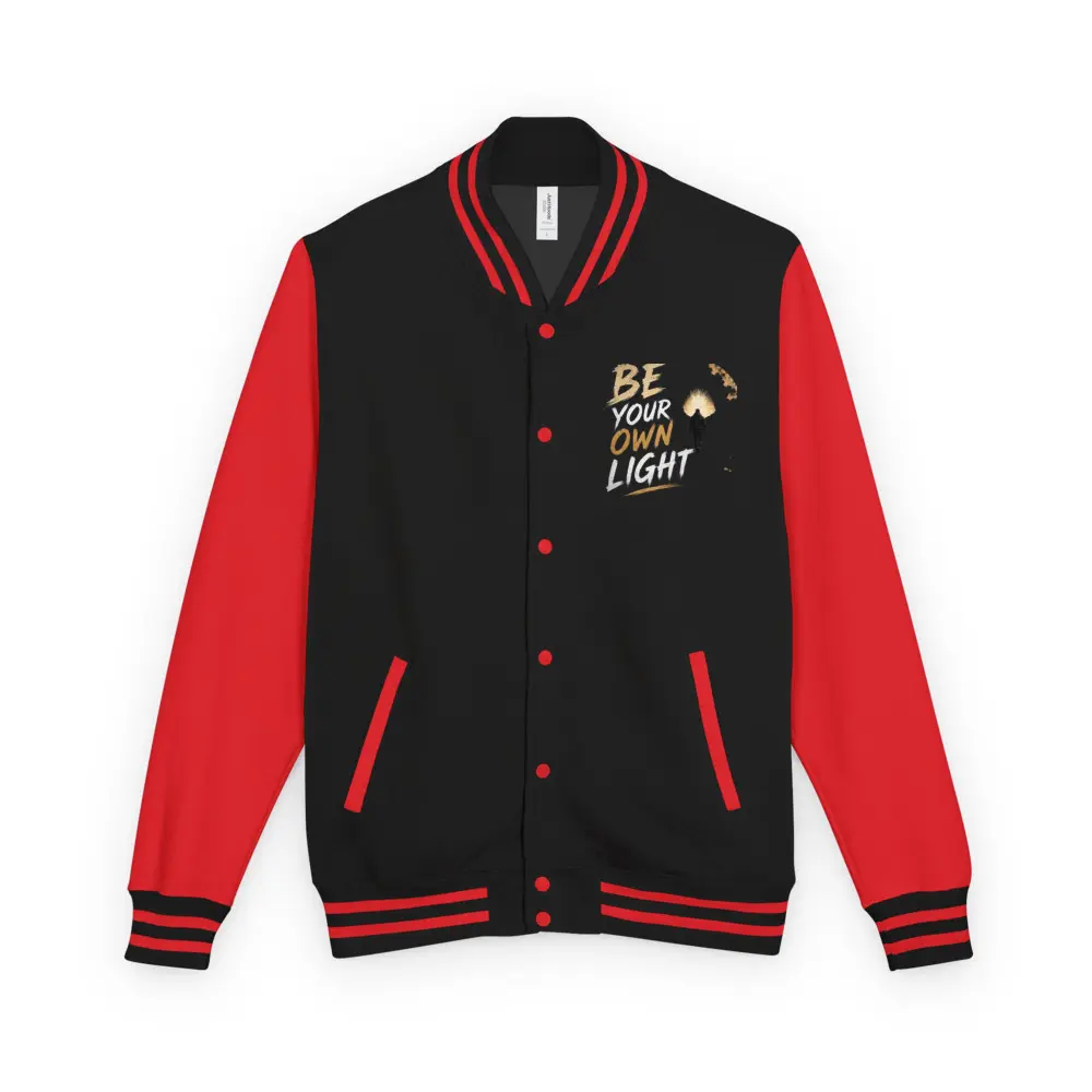 Men's Heavyweight Varsity Letterman Jacket - Menswear Classic Coat with Ribbed Sleeves, Soft Fabric for Casual Wear, Tops