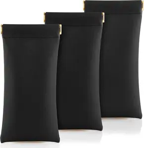 3 pack leather eyewear case PU soft sunglasses bag squeeze top portable lightweight eyewear case for men and women