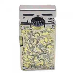 Cool Vintage Kerosene Lighter, Classic Metal Cigar Lighter, Unique Aesthetic Design Portable Fire Starter, Reliable Indoor & Outdoor Igniter For Camping, Festivals, Daily Use, Stylish Novelty Gadget Perfect For Birthday, Holiday & Anniversary Gifts, Durab