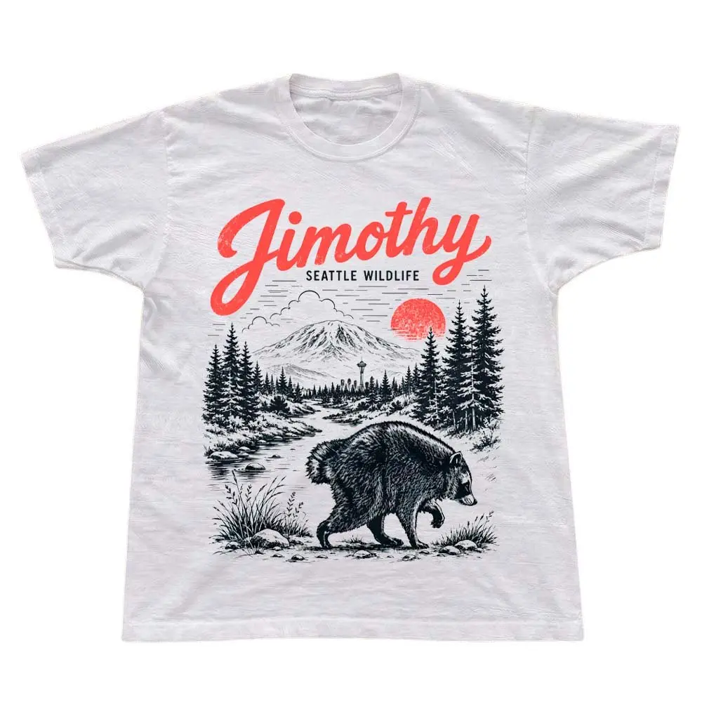 The Jimothy Seattle Wildlife Bear Graphic T-Shirt, Vintage Mountain Forest Tee, Funny Black Bear Shirt, Pacific Northwest Nature Gift, Unisex Outdoor Top