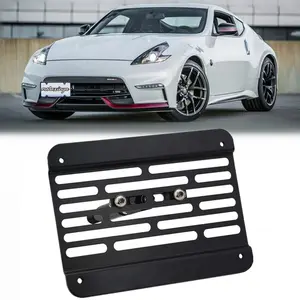 Front Bumper Tow Hook License Plate Mount Relocator Bracket for Nissan 370Z 09-18 Z34 GTR R35 Sentra Infiniti G37 2dr Coupe Q50 Q60 04-17 Stainless Steel No Drill Holder