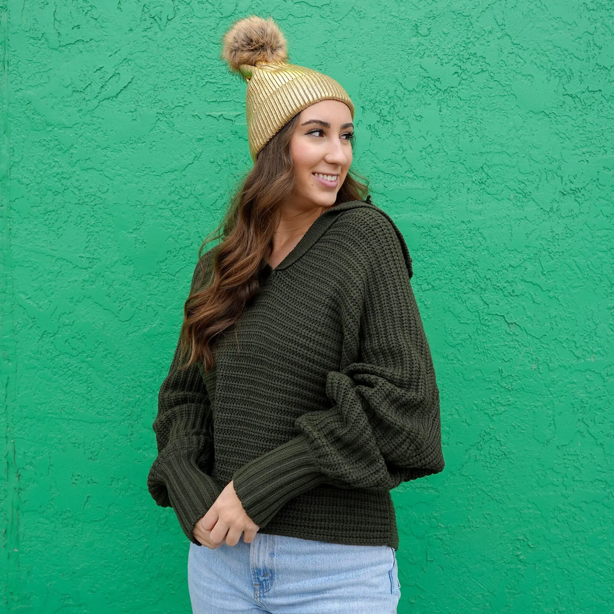 Sierra Sweater in Olive Green