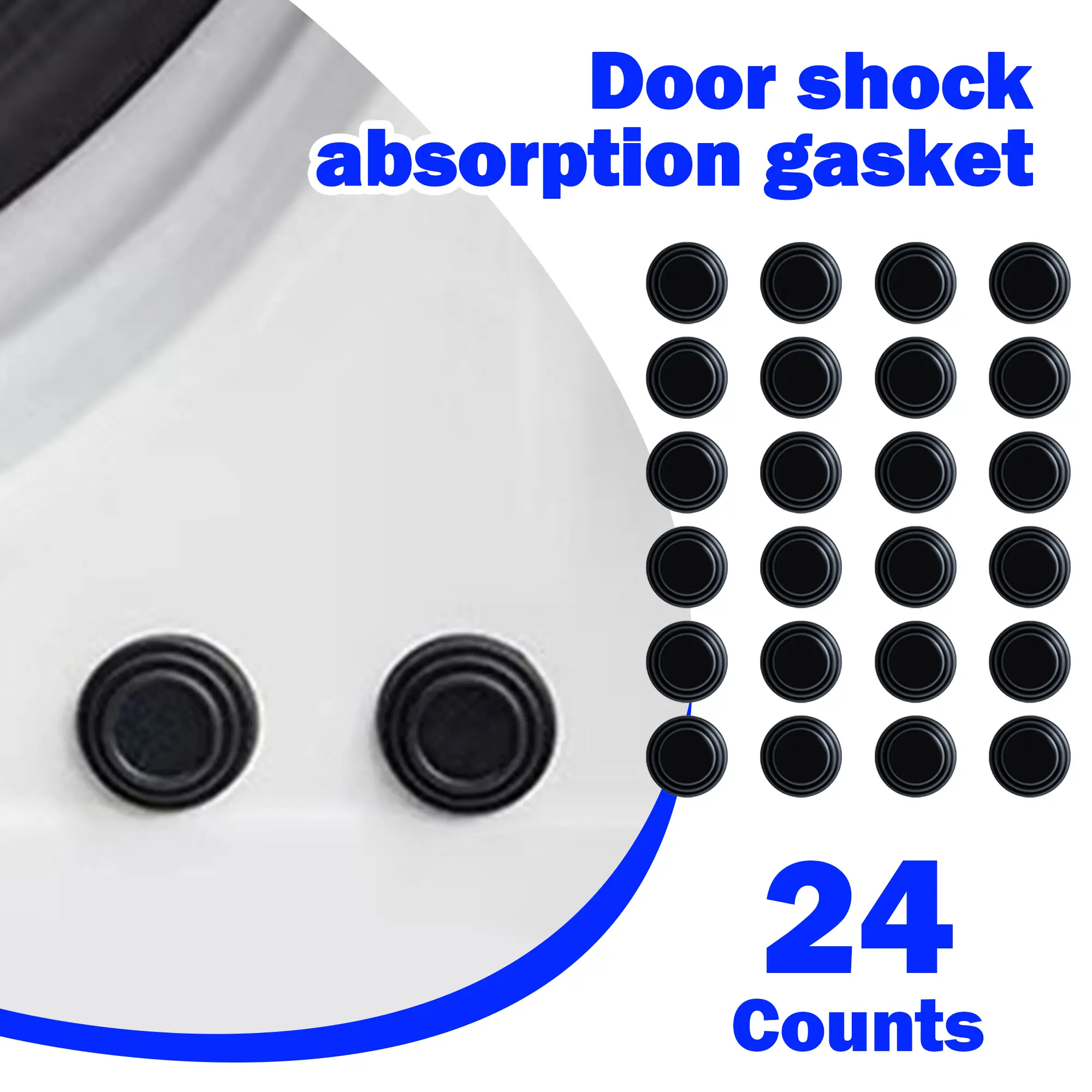 24 Counts Car Door Shock Absorbing Gasket, simple structure for easy application