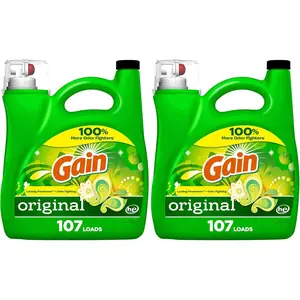Gain Liquid Laundry Detergent, Original Scent | 107 Loads | 154 oz | HE Compatible | Pack of 2